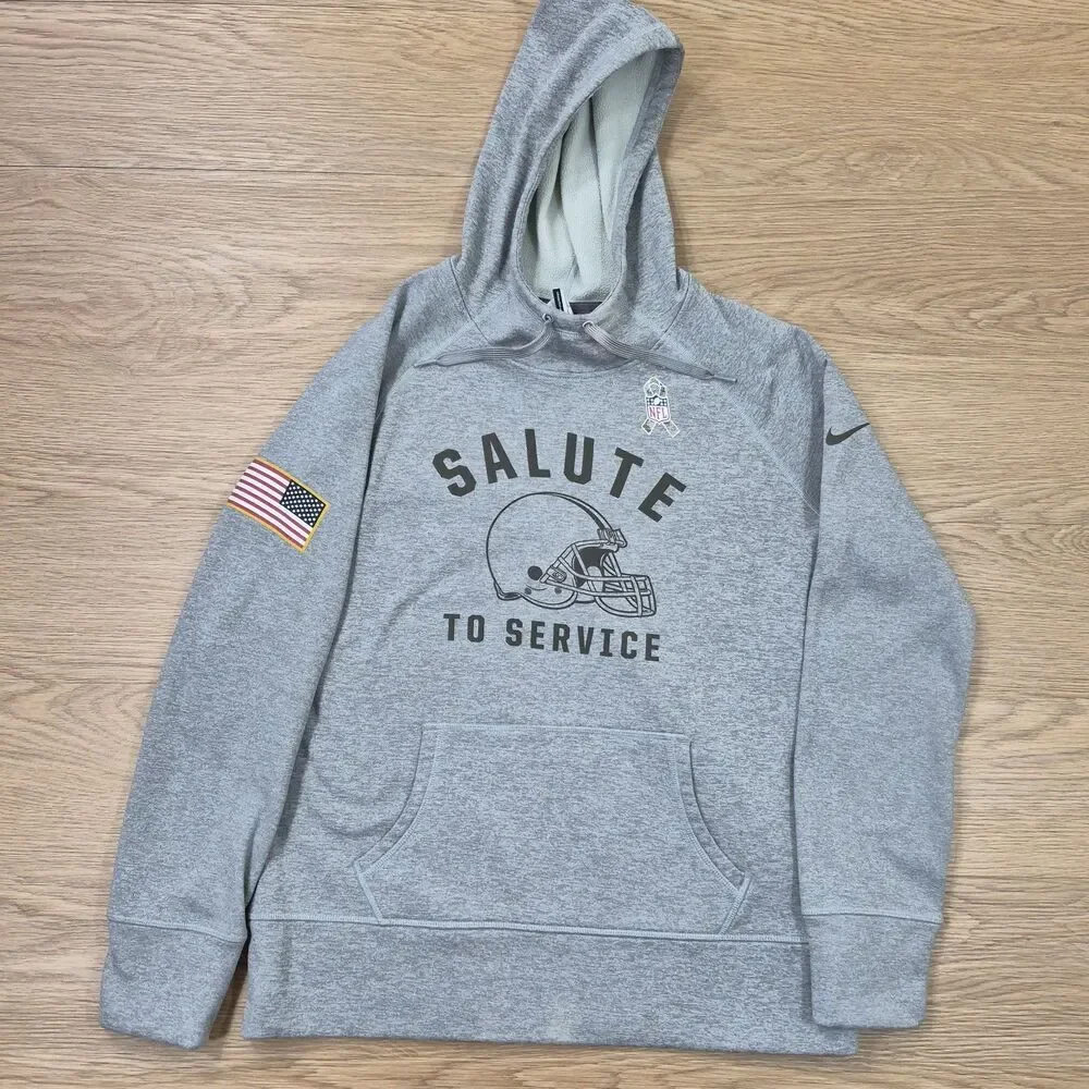 Nike Cleveland Browns Salute To Service Sweatshirt Hoodie Womens L Pullover